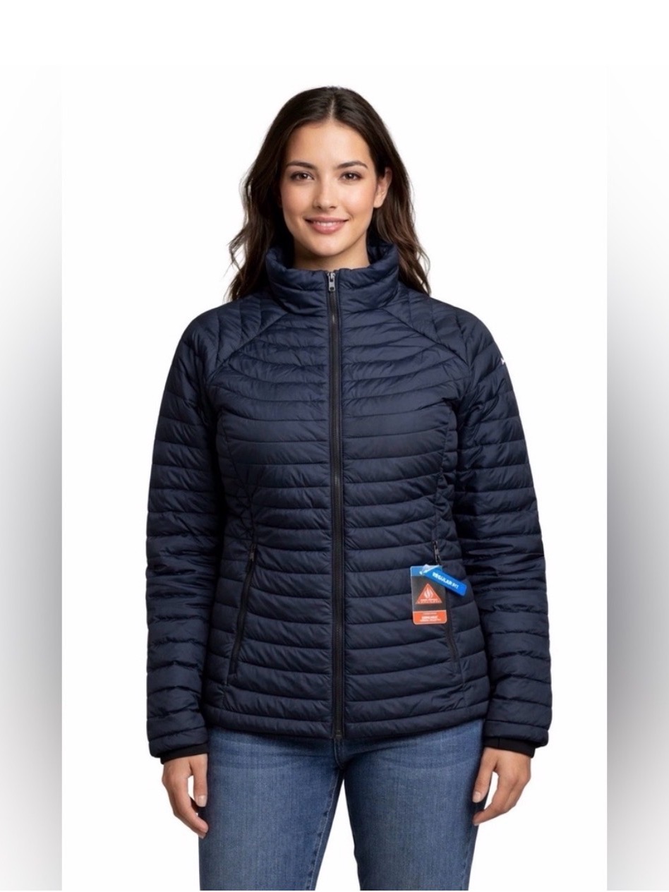 Columbia White Out Fs Women’s 1x Omni Heat Jacket Black Zippered Pockets